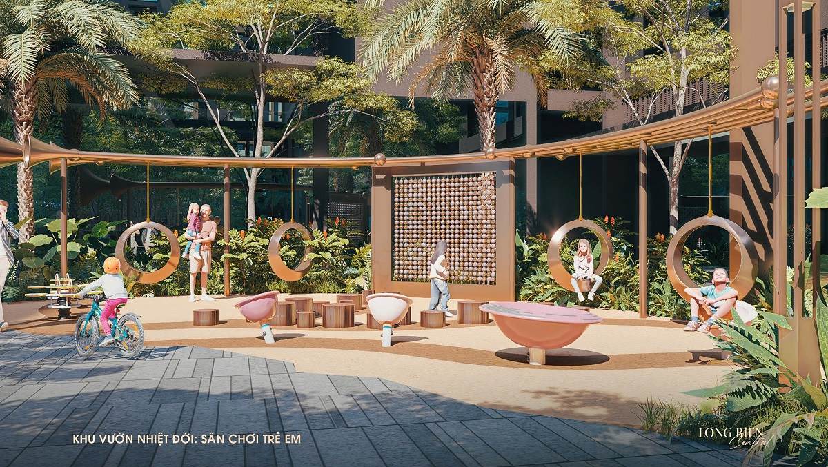Sân chơi trẻ em với nhiều trò vận động